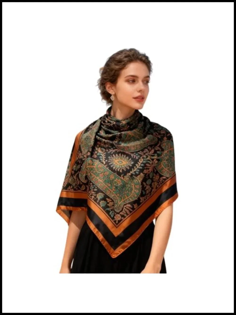Large Square Polyester Silk Scarf 43